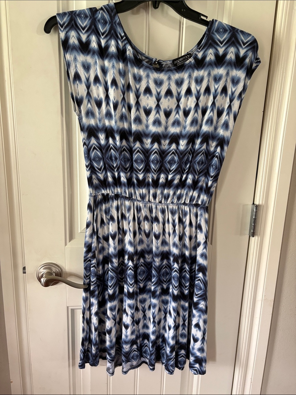 Papermoon Blue and White Tie-Dye Tank Dress